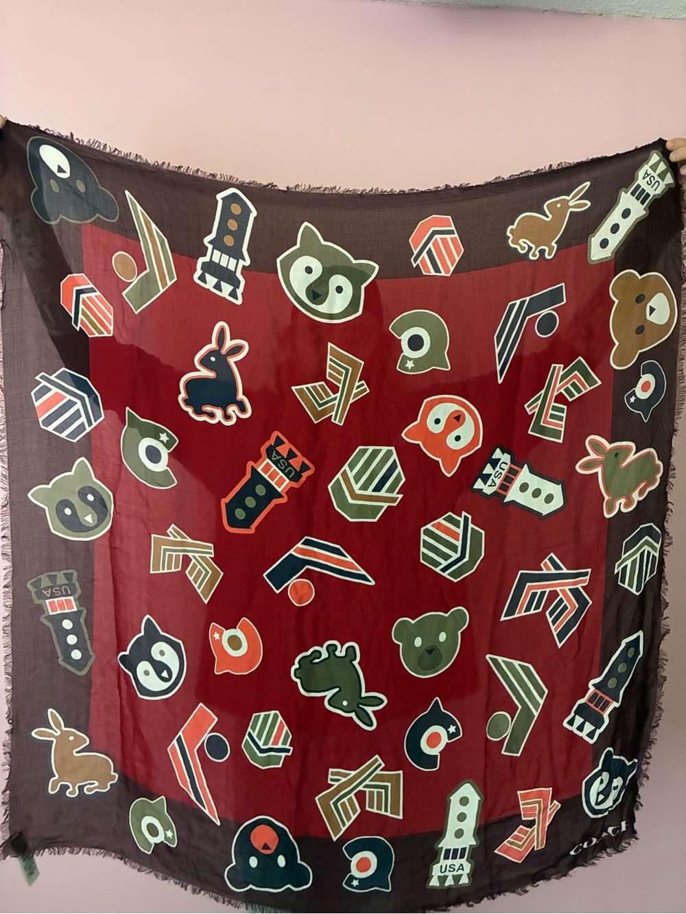 Coach Varsity Patch Scarf Wrap Shawl!